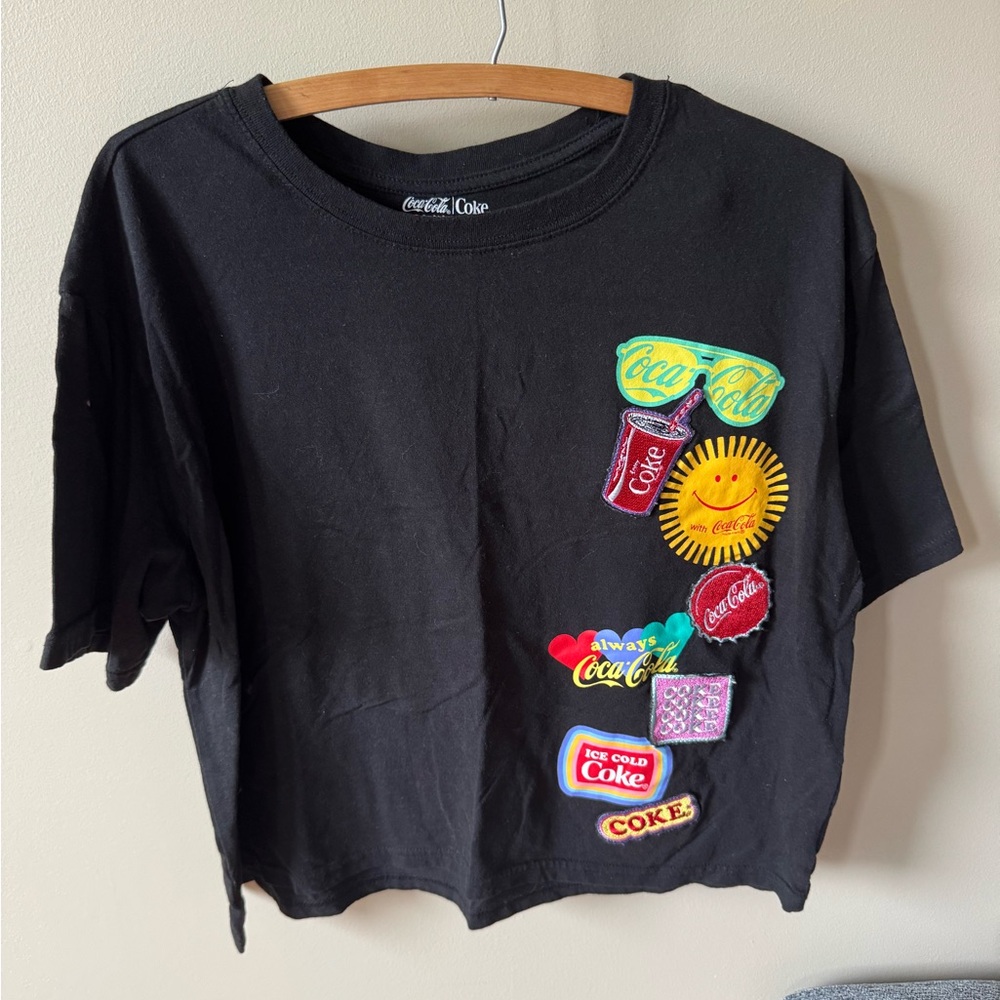 Coca Cola T-Shirt with Colorful Embroidery patches and prints